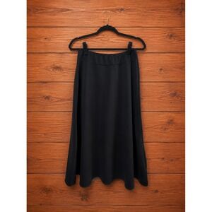 Womens Double Take Black Maxi Skirt Size L 90s Vintage Flowy Elastic Waist